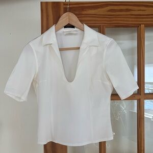 Neil Barrett Cotton Deep V collar blouse Small